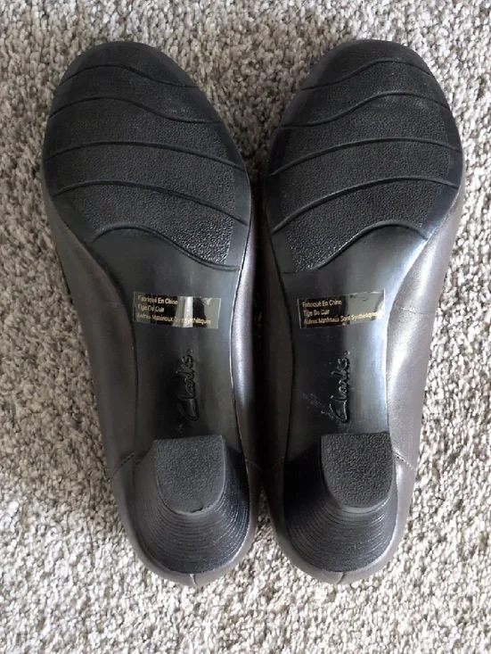 Clarks Women's Dark Brown Suede & Leather Slip-On Loafers - Picture 6 of 9